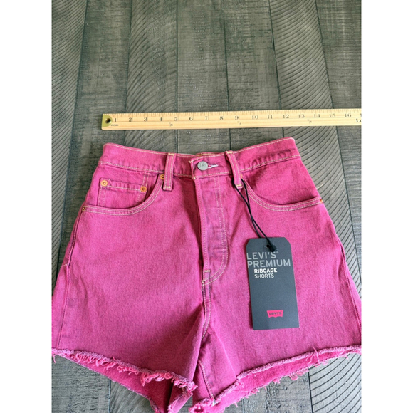 Levi’s Premium Ribcage Shorts Size 25 High Rise Raw Hem NWT - Picture 5 of 6
